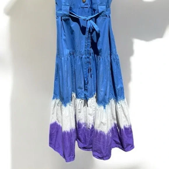 🌻 Derek Lam 10 Crosby Blue Dip Dye Midi Dress size 50 IT or size 14 US - Picture 5 of 13